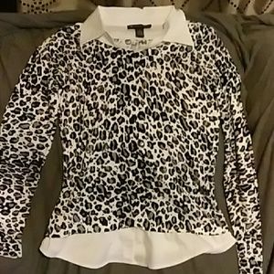 INC very cute cheetah print top with tiny sparkles